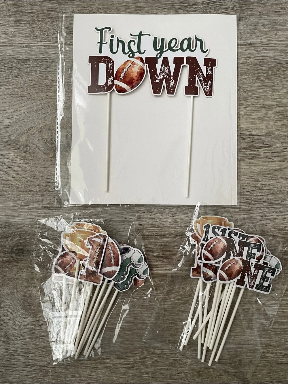 First Year Down cake topper and cupcake toppers